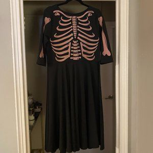 Unique Vintage Skeleton Swing Dress